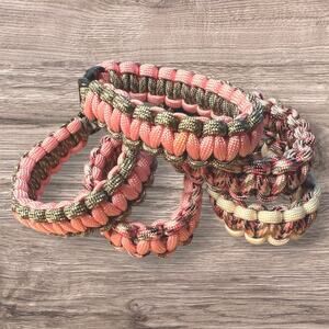 Paracord Survival Bracelet Pack of 5 Pink Camo Camping Hiking Emergency Gear